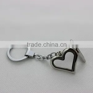 2016 Stainless Steel Silver Heart Magnetic Floating Locket Key Ring Key Chain For Woman Gift thumbnail-2