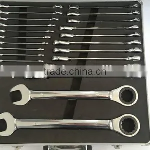 22 Pcs Aluminium Case Combination Ratchet Wrench Tool Set thumbnail-4