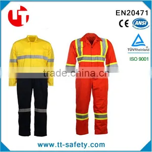 Hot Sell High Visibility Safety Industrial Coveralls Workwear With Reflective Tape thumbnail-1