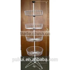 4 Tier Steel Wire Floor Rotating Rack With Universal Function thumbnail-1