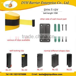 China Manufacturer Plastic 3m Wall Mounted Webbing Belt Barrier Retractable Belt Barrier for Wall thumbnail-4