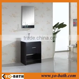 24" Solid Wood Espresso Wholesale Bathroom Vanity, Bathroom Cupboard With Ceramic Basin thumbnail-1