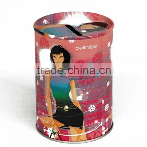 Round Shape Tin Box Coin Bank for Coin Packing thumbnail-1