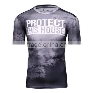 Men's Patriotic Protect This House Performance Training T Shirt Men Compression Tights Sports T Shirt thumbnail-1