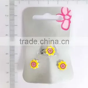 Cute Acrylic Sun Baby Earring and Ring Set for Little Girls thumbnail-4