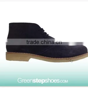 Men Real Suede Leather Prestige Chukka Boots French Blue thumbnail-1