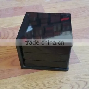 Modern High Gloss Paint 3 Layer Spinning Display MDF Jewelry Box thumbnail-1