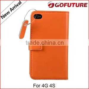 for Iphone 4 Genuine Leather Wallet Case thumbnail-1