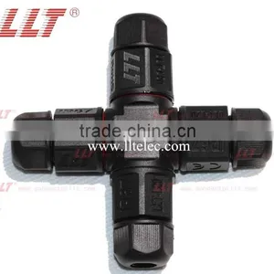 IP67 Outdoor Lighting Cable Junction 4-Way Cross Type Waterproof Connector thumbnail-1