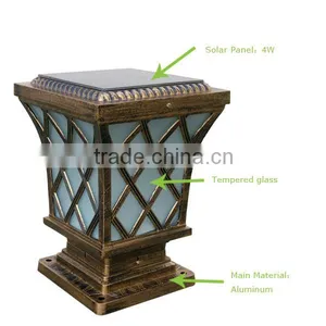 Outdoor Light Post Traditional Outdoor Wall Lighting With 4w Solar Panel Outdoor Pillar Lamp thumbnail-3
