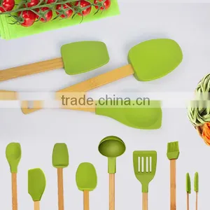 Eco-friendly Silicone Kitchen Utensils With Bamboo Handle Of Cooking Utensils thumbnail-2