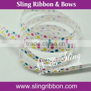 3/8" Width Printed Dots Grosgrain Ribbon thumbnail-1