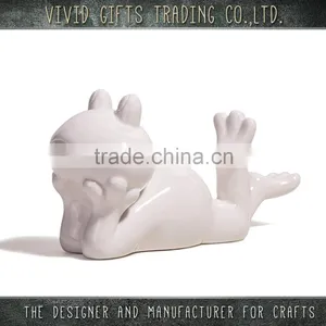 Best Selling Custom Ceramic Porcelain Grovel Frog Garden Decoration thumbnail-2
