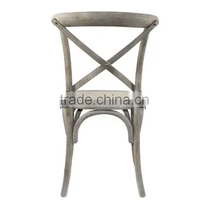 Best Price High Living Room Cross Back Arm Home Useful Dining Vintage Wood Chair thumbnail-1