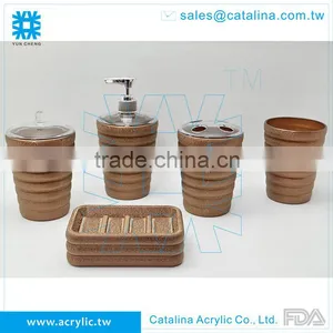 Taiwan Manufacturer High Quality Gold Soap Dispenser Soap Dish Acrylic Bathroom Accessory thumbnail-2