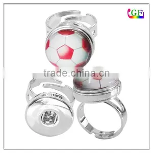 Silver Plated Snaps Button Ring DIY Snaps Jewelry Adjustable Rings thumbnail-1