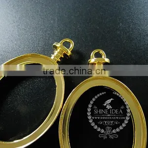 30x40mm Gold Plated Alloy Oval Pendant Charm DIY Bezel Setting Glass Tray Jewelry Supplies 1850258 thumbnail-3