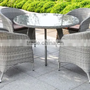 5 Piece Outdoor Patio Dining Set With Cushions UV Weather Resistant Rattan Wicker Heavy Duty Steel Powder Coated Furniture thumbnail-1