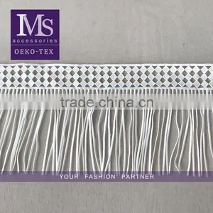 Newest Design 19cm Width Polyester Crochet Fringe Trim for Garment/bag thumbnail-1