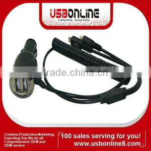 Micro USB 5 Pin to Dual USB Port Car Charger 5V 3.1A for Amazon Kindle Fire/Nook Color/ Nook Tablet/ HP Touchpad thumbnail-1