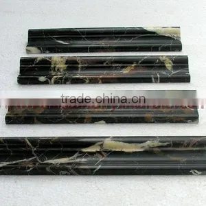 BLACK AND GOLD MICHAEL ANGELO CHAIR RAIL MOLDING thumbnail-1