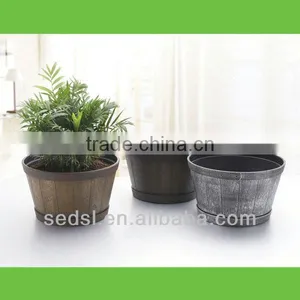 Wooden Flower Pot,cheap Plastic Flower Pots,round Painted Flowerpot thumbnail-1