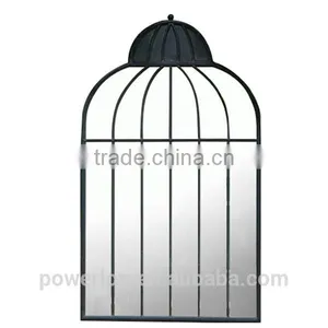 POWERLON Black Ornate Garden Iron Window Mirror Outdoor Furniture thumbnail-1