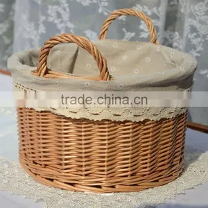 Wholesale Willow Wicker Fruit Storage Baskets Corner Wicker Clothes Storage Basket thumbnail-1