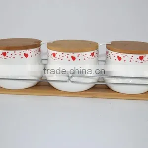 Hot Sale High Quality 2015 New Style Bone Porcelain Canisters/pepper Bottle Sets/3pcs Ceramic Canister Sets thumbnail-1