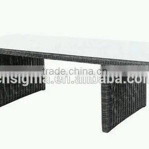 2017 Trade Assurance Hot Sale Single Table Outdoor Rectangle pe Rattan Garden Long Dining Table thumbnail-1
