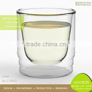 Pyrex Crystal Hand-made Double Wall Clear Glass Mug thumbnail-1
