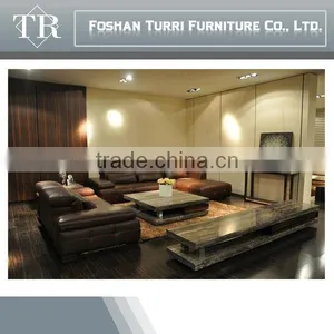 Elegant Luxurious Classica L Shape Leather Sofa Set thumbnail-1