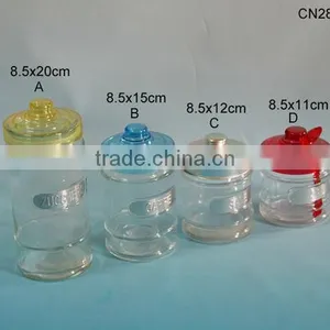 Unusual Tea Coffee Sugar Glass Jars With Dome Lid thumbnail-1