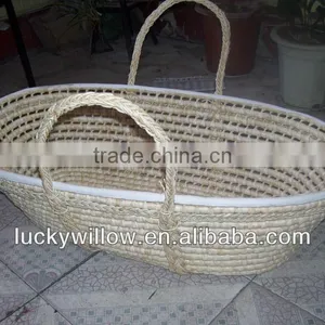 Corn Husk Mose Basket Practical Baby Basket Factory Supply thumbnail-1