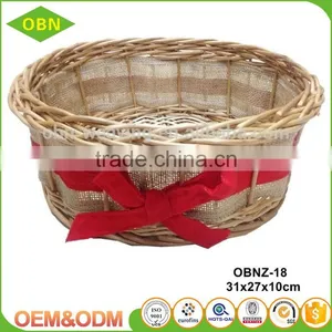 China Custom Decorative Fancy Christmas Empty Wicker Wholesale Spa Gift Baskets thumbnail-2