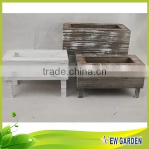 Decorative Garden Large Natural Wooden Flower Pot Bench thumbnail-1