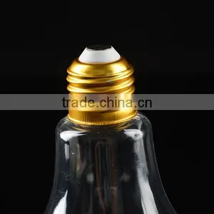 Clear Light Bulb Drinking Bottle With Metal Screw Cap thumbnail-4