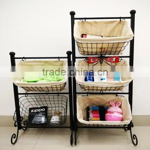 High Quality Metal Storage Holder Bedroom Kitchen Wire Storage Shelf thumbnail-2