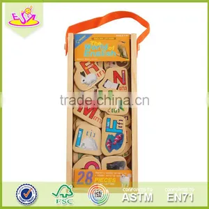 Wholesale Baby Magnetic Shapes Toy Construction 28 Pieces Wooden Magnetic Shapes Toy Kids Magnetic Shapes Toy W14J005 thumbnail-4
