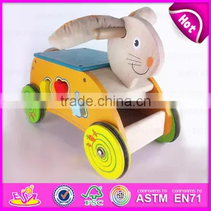 2015 Newly Cheap Kids Wooden Tricycle With Blocks,Lovely Rabbit Design Wooden Tricycle,Comfortable Safe Wooden Tricycle W16A018 thumbnail-1