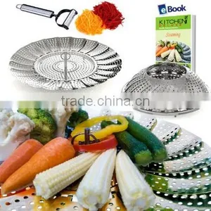 42053 Vegetable Steamer Stainless Steel Fruit Basket With Plastic Handle thumbnail-4