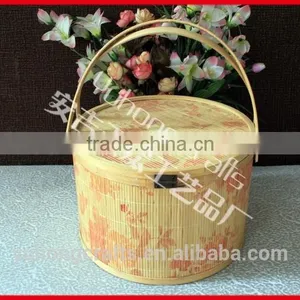 Environmental Bamboo Basket With Handle thumbnail-1
