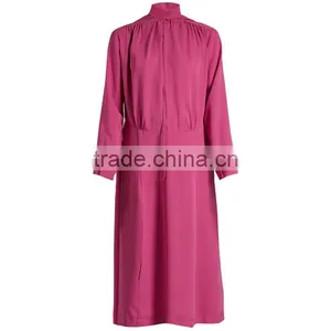 2017 Latest Women Spring Ruched Shoulder Vetements Silk Crepe Midi Dress HSD9918 thumbnail-1