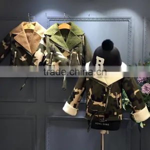 Wholesale Bomber Jacket Childrens Camouflage Color Lambs Wool Coat thumbnail-1
