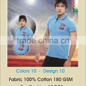 MEN POLO T-SHIRT EMBORIDRY DESIGN PRINTED IN 10 COLORS & 10 DESIGNS thumbnail-1