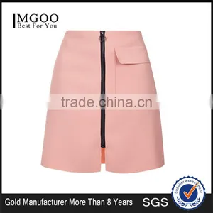 Wholesale OEM Servicees Zip Up A Line Skirts Women 2016 Crepe Patch Pocket Skirts 2016 thumbnail-1