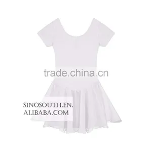 2017 New Arrival Solid Color Short Sleeve Girls Leotard Dance Leotards Dress thumbnail-4