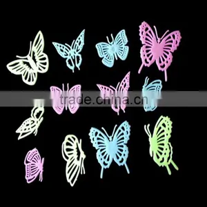 Home Decoration Use and PVC Butterfly Sticker Type Night Glow in the Dark Luminous Fluorescent Wall Stickers thumbnail-1