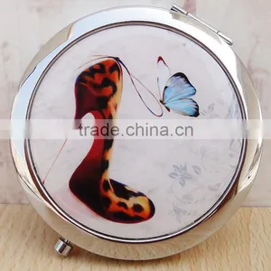 Make Up Handbag or Dressing Table Mirror Metal Chrome Plating Metal Cosmetic Mirror,Pocket Mirror,High Heel Mirror Dubaa Fashion thumbnail-1
