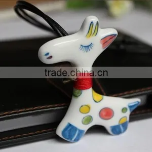Ceramic Pendant Vintage Necklace Yiwu Sweater Pendants,Porcelain Giraffe Gift Hang Decoration Accessory thumbnail-1